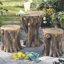 How To Add Enchantment To Your Home Tree Stump Furniture Tree Trunk Table Diy Garden Table