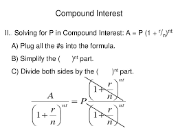 Compound Interest I Compound Interest A P 1 R N Nt Ppt Download