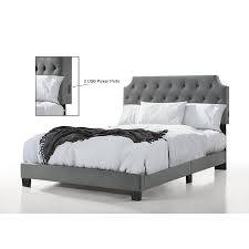 This velvet headboard attaches to your bed frame simply and easily, for a serious touch of class and a softer place to lean when sitting in bed than that unforgiving wall. Belle Isle Furniture Regal Tufted Bed With Charging Usb Ports Grey Velvet King Tufted Bed In The Beds Department At Lowes Com