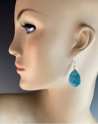 Aretes Rodajas De Turquesa