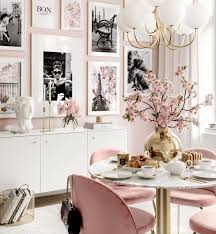 Offer respite from the world with delicate floral prints and still life paintings or elevate a sophisticated look with fine art. Paris Wall Art Iconic Prints Pink Dining Room Golden Frames Gallery Wall Inspiration Posterstore Eu