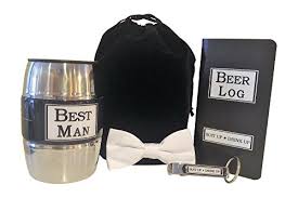 We've rounded up ideas in a range of price points, and the options appeal to a variety of interests. Tso Wedding Party 5 Piece Suit Up And Drink Up Groomsman Gift Set With Barrel Mug Cooler Bottle Opener Beer Log White Bow Tie And Black Gift Bag Grooms Gift Best Man