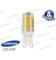 V-TAC SKU-248 3W 230V G9 6400K hideg fehér LED izzó 300lm 300° vil.szög  Samsung chip 5év garancia