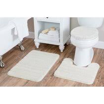 | 3pc #9 soft bathroom set bath mat contour rug toilet lid cover new 3 styles. Toilet Contour Mats Wayfair