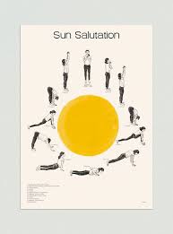 Sun Salutation Yoga Poster Hatha Yoga Posture Sequences Etsy Yoga Sun Salutation Yoga Art Hatha Yoga Postures
