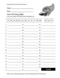 A very long and stressful holiday that is filled with many things to be thankful and happy for. Thanksgiving Day Free How Many Words Can You Make Tpt