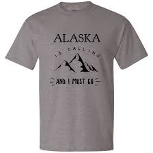 Mens Hanes Beefy T Shirt Alaska Is Calling And I Must Go