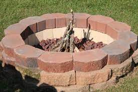 How to build a firepit with castlewall block : Diy Fire Pit Backyard Fun