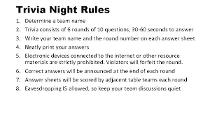 Flex your brain power with the best trivia apps, whether you're a pop culture wunderkind, a history buff or sports stats junkie. Trivia Night Rules 1 2 3 4 5