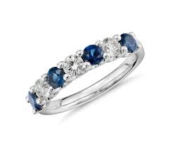 Luna Seven Stone Sapphire And Diamond Ring In Platinum Blue Nile Engagement Rings Sapphire Sapphire Engagement Sapphire Wedding Rings