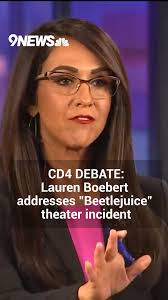 9NEWS anchor Kyle Clark asks Colorado Congresswoman Lauren Boebert about  accountability for her “Beetlejuice” theater incident last September, where  she was kicked out for vaping and being ...