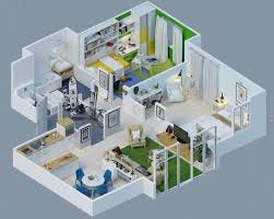 Anda dapat membuat 2 kamar tidur utama dan 1 kamar tidur kecil. 50 Denah Rumah Minimalis 3d 3 Kamar Tidur 2 Lantai Dan 2 Kamar Tidur Desainrumahnya Com