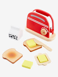 Set Toaster En Bois Multicolore Vertbaudet Briquette De Parement Bon Petit Dejeuner Jouet