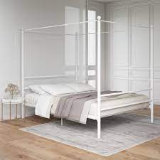 You can turn your bedroom into the one product works for all existing bed canopy frame sizes. Mainstays Metal Canopy Bed Queen White Metal Walmart Com Walmart Com