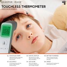 SHARPER IMAGE Digital Touchless Smart Forehead Thermometer, High-Precision  Infrared Sensors, Stores 35 Readings, Touch-Free Temp Scans, Battery ...