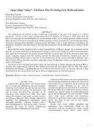 Culinary Tourism Research Papers Academia Edu