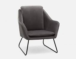 Rainer Armchair Grey Leather Armchair Modern Velvet Armchair Armchair