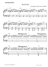 chorus i'm covering my ears like a kid when your words mean nothing, i go la la la i'm turning up the volume when you speak 'cause if my heart can't stop it, i'll find a way to block it, i go. La La La Naughty Boy And Sam Smith Stave Preview