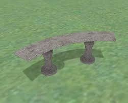 Curved granite garden bench designed for outdoor areas, this curved garden bench is crafted of sturdy granite with hand chiseled edges and legs. Second Life Marketplace Curved Yard Garden Bench Concrete