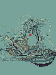 Kissing The Wave An Art Print By Huebucket Art Wave Art Art Prints