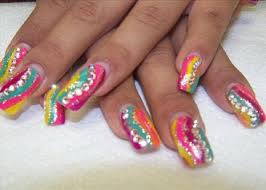 Acrylic and gel polish nsi svq level 6 qualification. Nail Designs Colorful Rainbow Acrylic Nails Art Nail Designs Pictures Acrylic Nail Designs Fixstik Nail Art