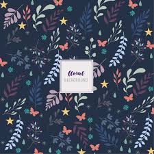 Liddiebug seamless pattern with watercolor flowers. Navy Floral Background Design 666004 Vector Art At Vecteezy