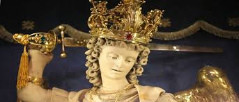 Questa venerata immagine, è conservata nell'antica chiesa romanica di s. Novena A San Michele Arcangelo Lode A Te Gesu