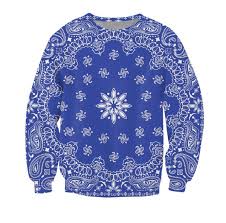 Blue Bandana Crewneck Sweatshirt Hip Hop Streetwear Women Fashion Clothing Men Jumper Sexy Hoody Harajuku Hoodies W59 Wish