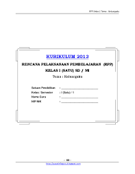 Rpp tematik kelas 3 kurikulum 2013. Doc Rpp Kelas 1 Tema Keluargaku Takiya Sabri Academia Edu