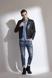 8020 Fw2018 Menswear Denim Leatherjacket Blackclrbiker 2019biker Menswear Fashion Bomber Jacket