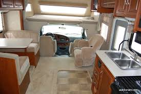 How A Small Rv Can Be Very Comfortable This Is The 24 Class C Interior In 2020 Motorhome Interior Motorhome Rv Interior