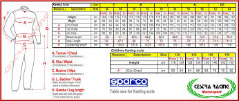 prototypical sparco size chart suits 2019