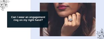 Most women will wear the engagement and weddings rings together. Can I Wear An Engagement Ring On My Right Hand Wedding Bands Co