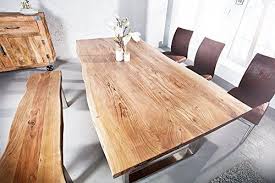 invicta interior mammut table en tronc d 39 arbre massif 200 amp nbsp cm acacia look industriel stru baumstamm tisch esszimmertisch holz massivholztisch