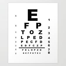 eye test chart art print by homestead