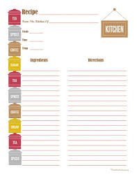 Canister Recipe Card Full Page Recipe Cards Template Printable Recipe Cards Cookbook Template