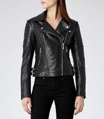 Reiss Black Soft Leather Topaz Biker Jacket Size M Leather Coat Jacket Girls Fashion Clothes Leather Jackets Women