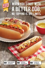 Step Up Your Toppings Game By Starting With A Better Hot Dog Each Oscar Mayer Dog Is Made With No Artificial Preservatives No A Hot Dog Buns Food Dog Recipes