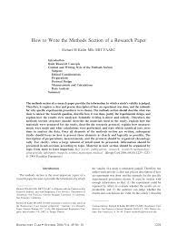 Methods are the specific tools and procedures you use to collect and analyze data (for example, experiments, surveys, and statistical tests). Pdf How To Write The Methods Section Of A Research Paper
