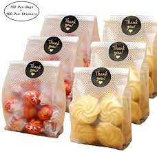 Amazon Com Sailing Go 100 Pcs Pack Translucent Plastic Bags For Cookie Cake Chocolate Candy Snack Wr Baking Packaging Biscuits Packaging Cookie Packaging