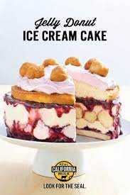 Jelly Donut Ice Cream Cake Recipe Bread Recipes Sweet Desserts Donut Ice Cream