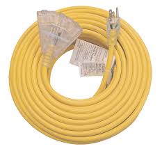100 Ft 12 Gauge Heavy Duty Indoor Outdoor Sjtw Lighted Triple Outlet Extension Cord By Watts Wire Yello Copper Lighting Outdoor Extension Cord Extension Cord