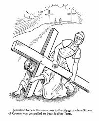Simon helps jesus carry the cross. Holy Thursday Coloring Pages