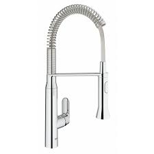 With the grohe smartcontrol faucet you can control the water flow with just the touch of a button for ultimate convenience. Grohe K7 Semi Pro Medium Single Handle Pull Out Sprayer Kitchen Faucet In Starlight Chrome The Home Depot Canada