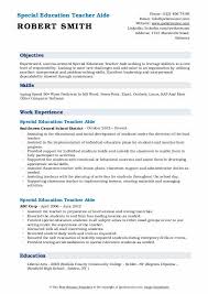 Special Education Teacher Aide Resume Samples Qwikresume
