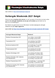 Hallo, ich habe am 08.01 2021 ein paar sachen , bügelstation Calameo 20200412 Verlengde Weekends 2021 Belgie Exacte Datums Op Kalender