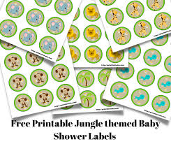 Use these thank you tags and tie one to each gift. Free Printable Jungle Themed Baby Shower Labels