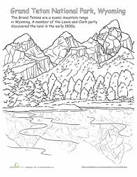 Grand Teton National Park Worksheet Education Com Teton National Park Coloring Pages Grand Tetons