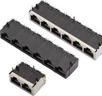 MH Connectors MH3012 Series RJ45 Connector Female, PCB, Cat5e Shielded  Right Angle 4 Port 8 Way