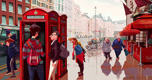 A Little Series About People And Streets Of London All Illustrations Are Inspired By Photographies Of My Friend Damian Illustration Animation Art Concept Art